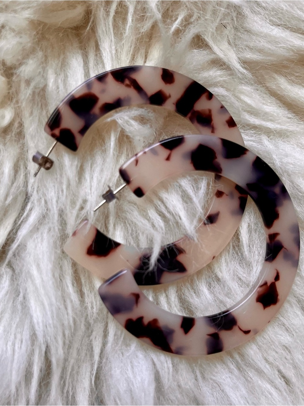 Tortoiseshell Sterling Silver Hoop Earrings